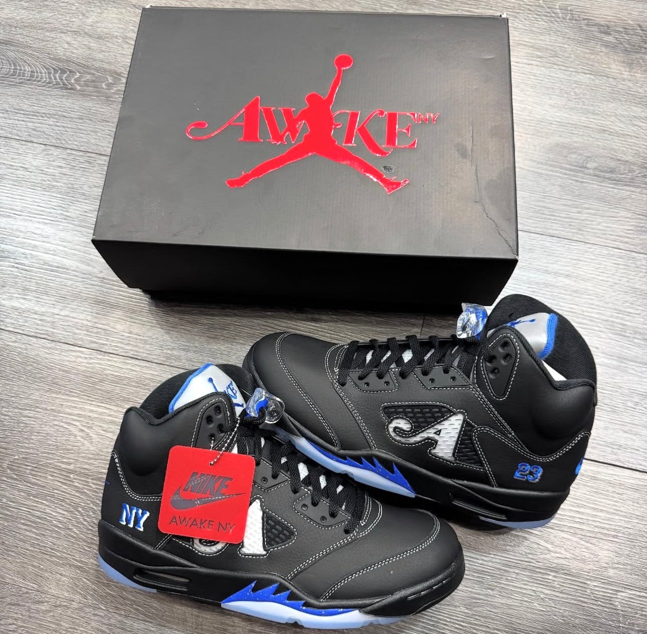 Newly Released
Awake NY x Air Jordan 5 Retro
‘Boro - Racer Blue’